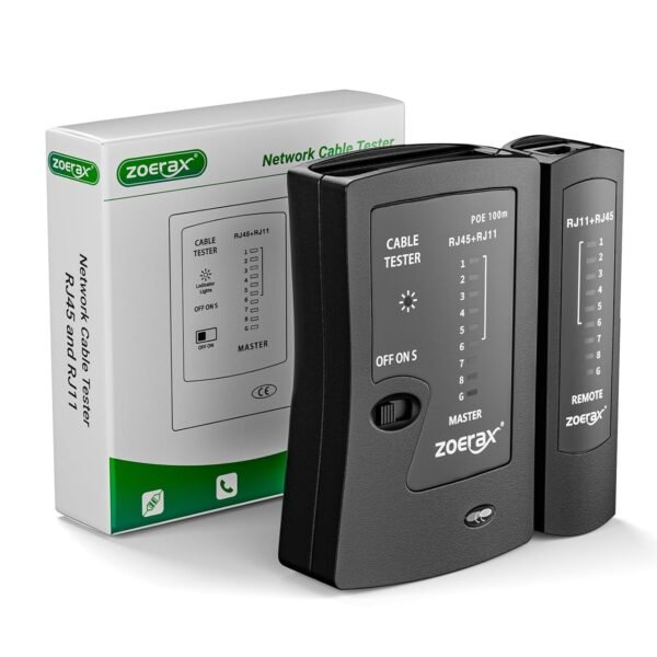 Network Cable Tester RJ45 LAN Cable Test Support POE for RJ45 Cat5 Cat5e Cat6 Cat6a Cat7 UTP/Shielded Cable and RJ11 RJ12 ethernet Cable Tester