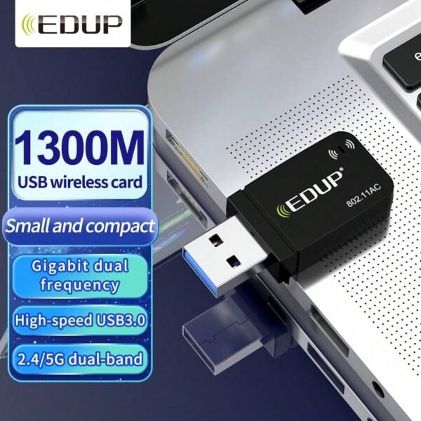 Mini USB WiFi Adapter 1300Mbps EDUP carte réseau récepteur wifi 2,4 GHz/5 GHz